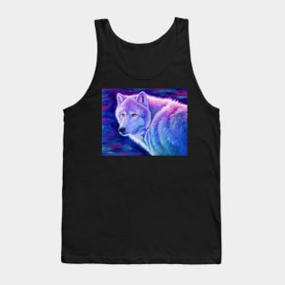 Starry White Wolf Tank Top